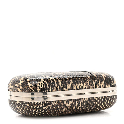 Alexander McQueen Snakeskin Skull Box Clutch Brown 4 of 10