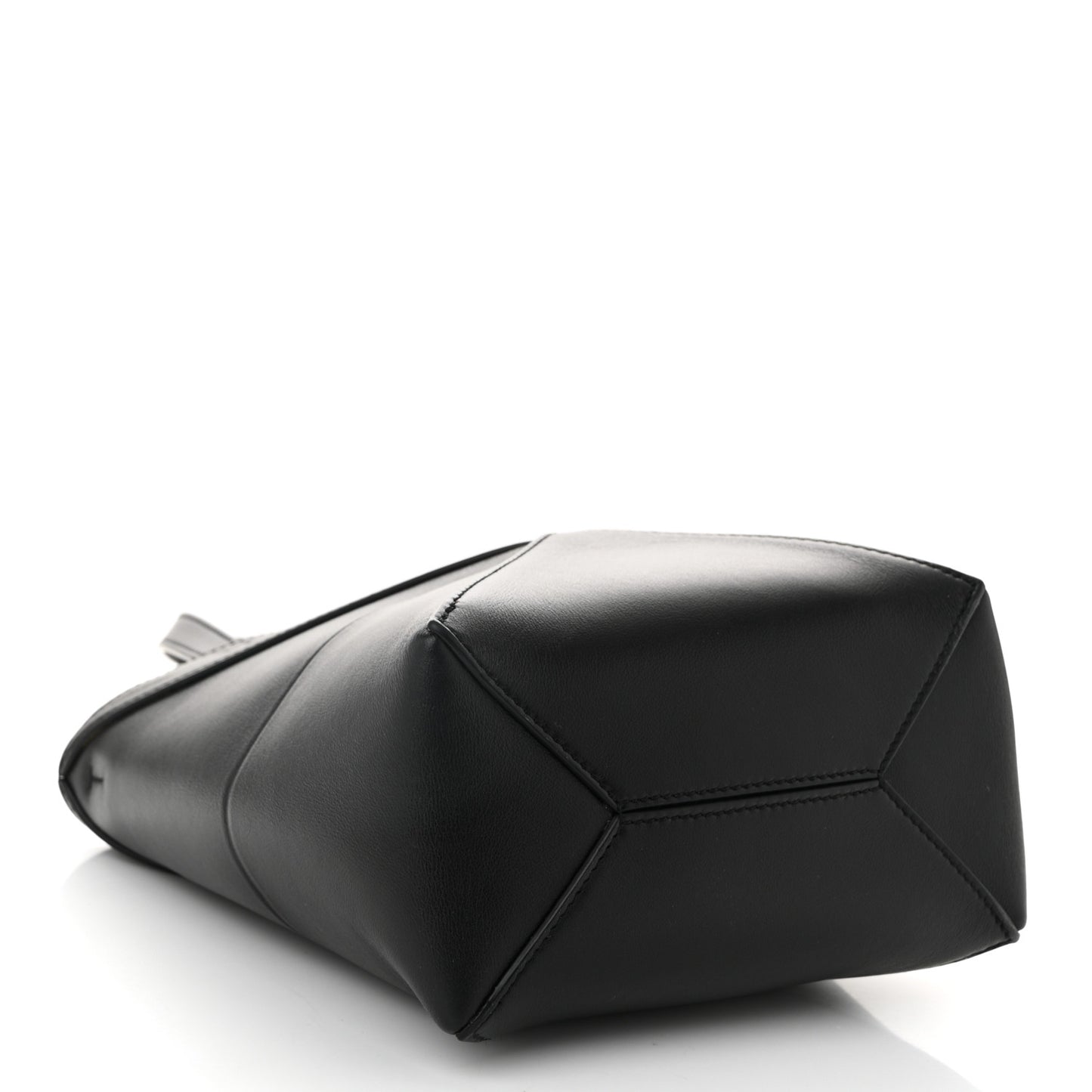 Shiny Calfskin Mini Puzzle Fold Tote Black
