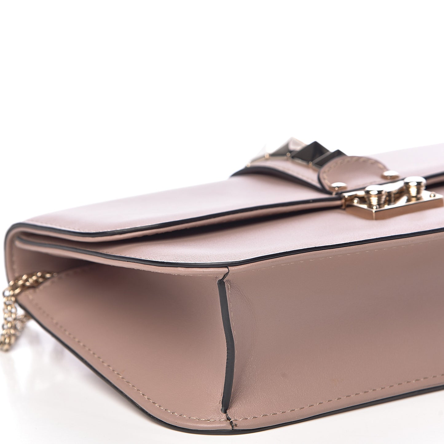 Vitello Medium Glam Lock Rockstud Flap Poudre