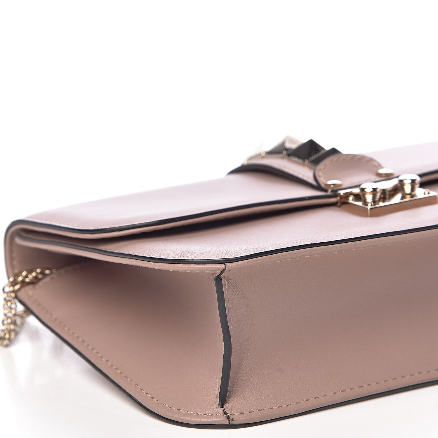 Valentino Garavani Vitello Medium Glam Lock Rockstud Flap Poudre 7 of 13
