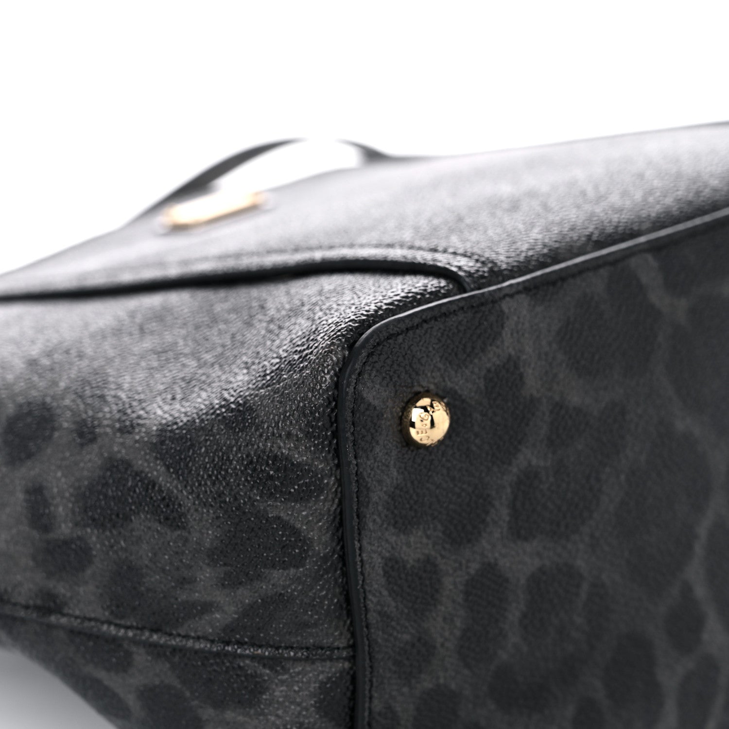 Dolce & Gabbana Coated Canvas Leopard Print Miss Escape Tote Grey 5 of 11