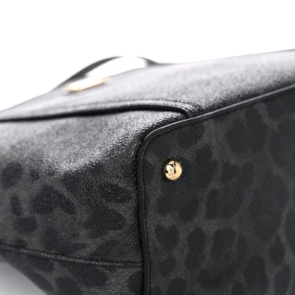 Dolce & Gabbana Coated Canvas Leopard Print Miss Escape Tote Grey 5 of 11