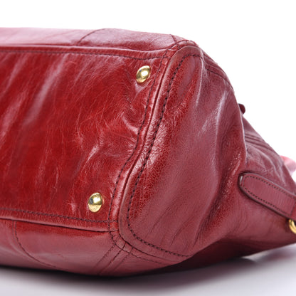 Prada Vitello Shine Shopping Satchel Rosso 7 of 10