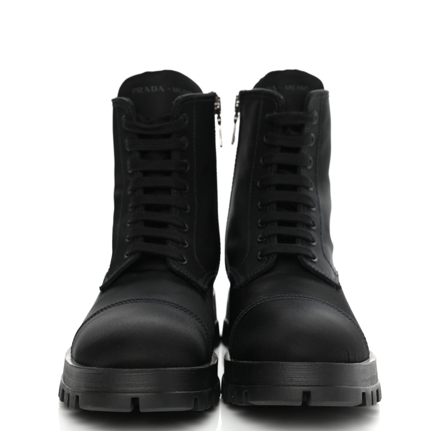 Prada Nylon Gabardine Captoe 30mm Combat Boots 36.5 Black 2 of 9