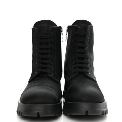 Prada Nylon Gabardine Captoe 30mm Combat Boots 36.5 Black 2 of 9