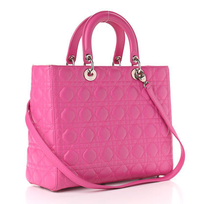 Christian Dior Lambskin Cannage Large Lady Dior Pink 3 of 14