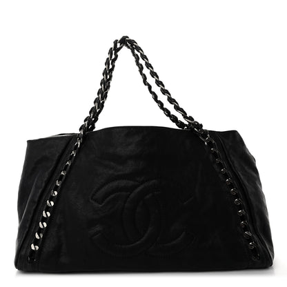 Chanel Glazed Calfskin East West Modern Chain Tote Black 1 of 9