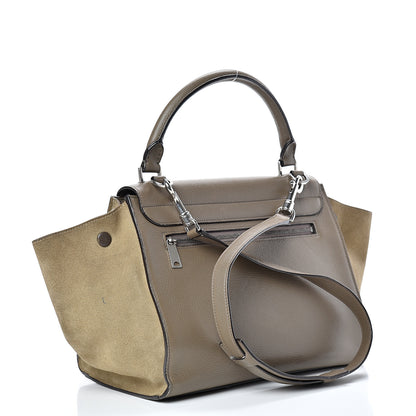 Celine Drummed Calfskin Suede Small Trapeze Souris 2 of 22