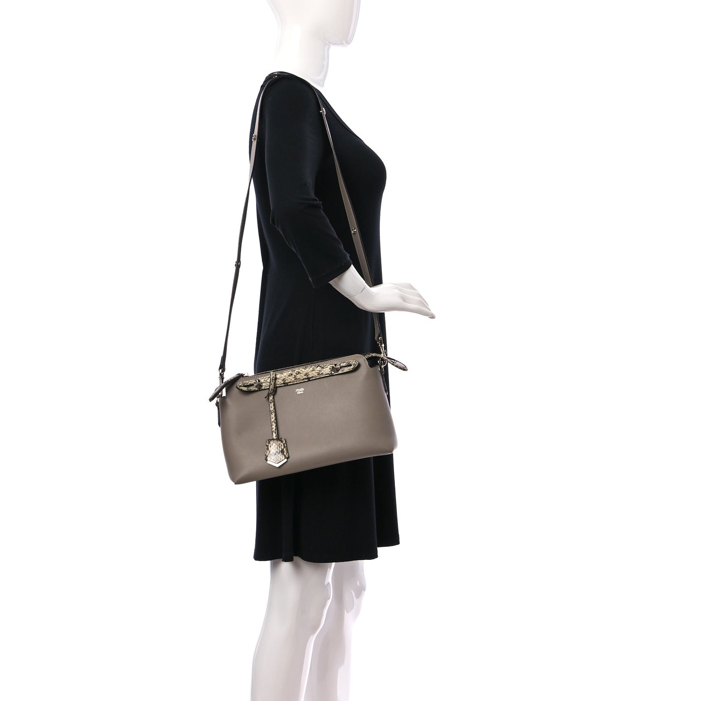 Vitello Dolce Elaphe Medium By The Way Boston Bag Tortora Multicolor