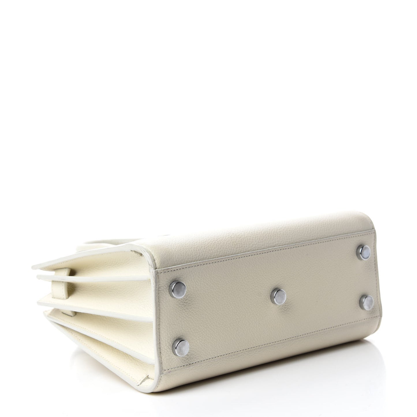 Grained Calfskin Nano Sac de Jour Dove White