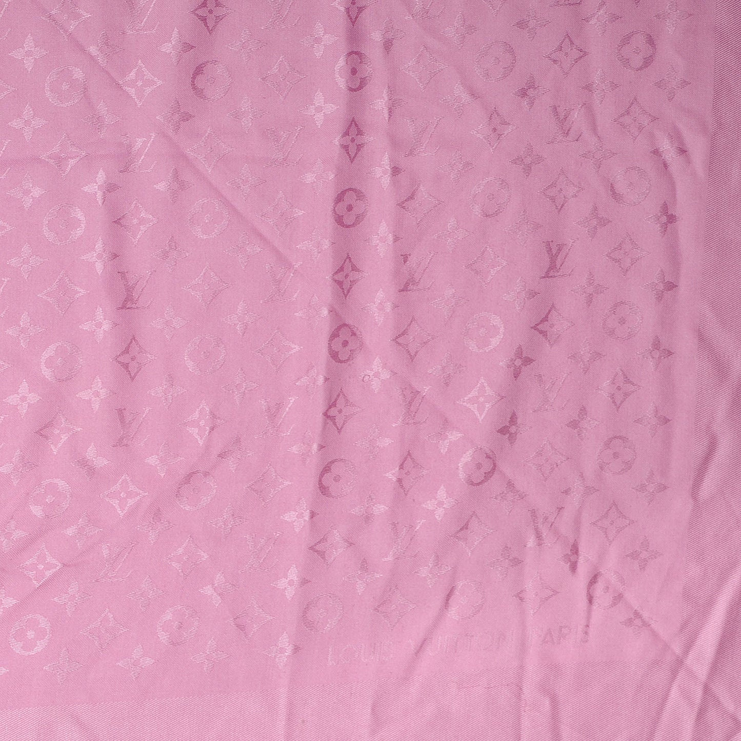 Silk Wool Monogram Shawl Pink