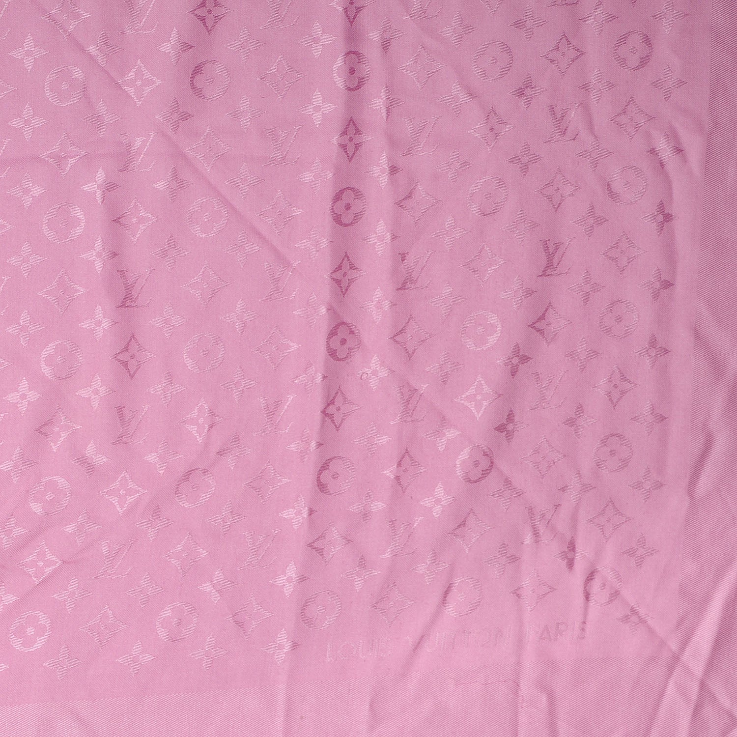 Louis Vuitton Silk Wool Monogram Shawl Pink 4 of 5