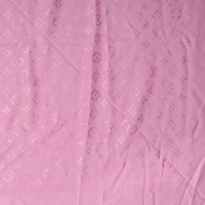 Louis Vuitton Silk Wool Monogram Shawl Pink 4 of 5