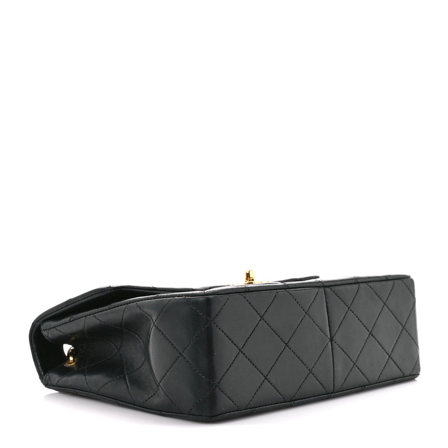 Lambskin Quilted Mini Square Flap Bag Black
