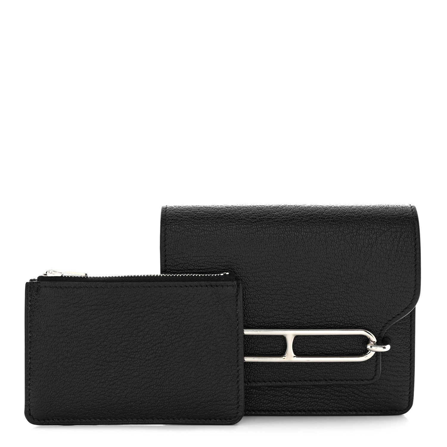 Hermes Chevre Mysore Roulis Slim Wallet Black 1 of 12