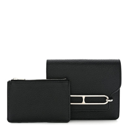 Hermes Chevre Mysore Roulis Slim Wallet Black 1 of 12