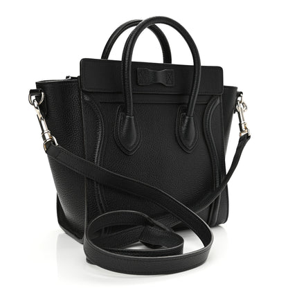 Celine Drummed Calfskin Nano Luggage Black 3 of 12