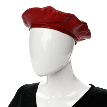 Gucci Calfskin Beret Hat 56 Red 2 of 10