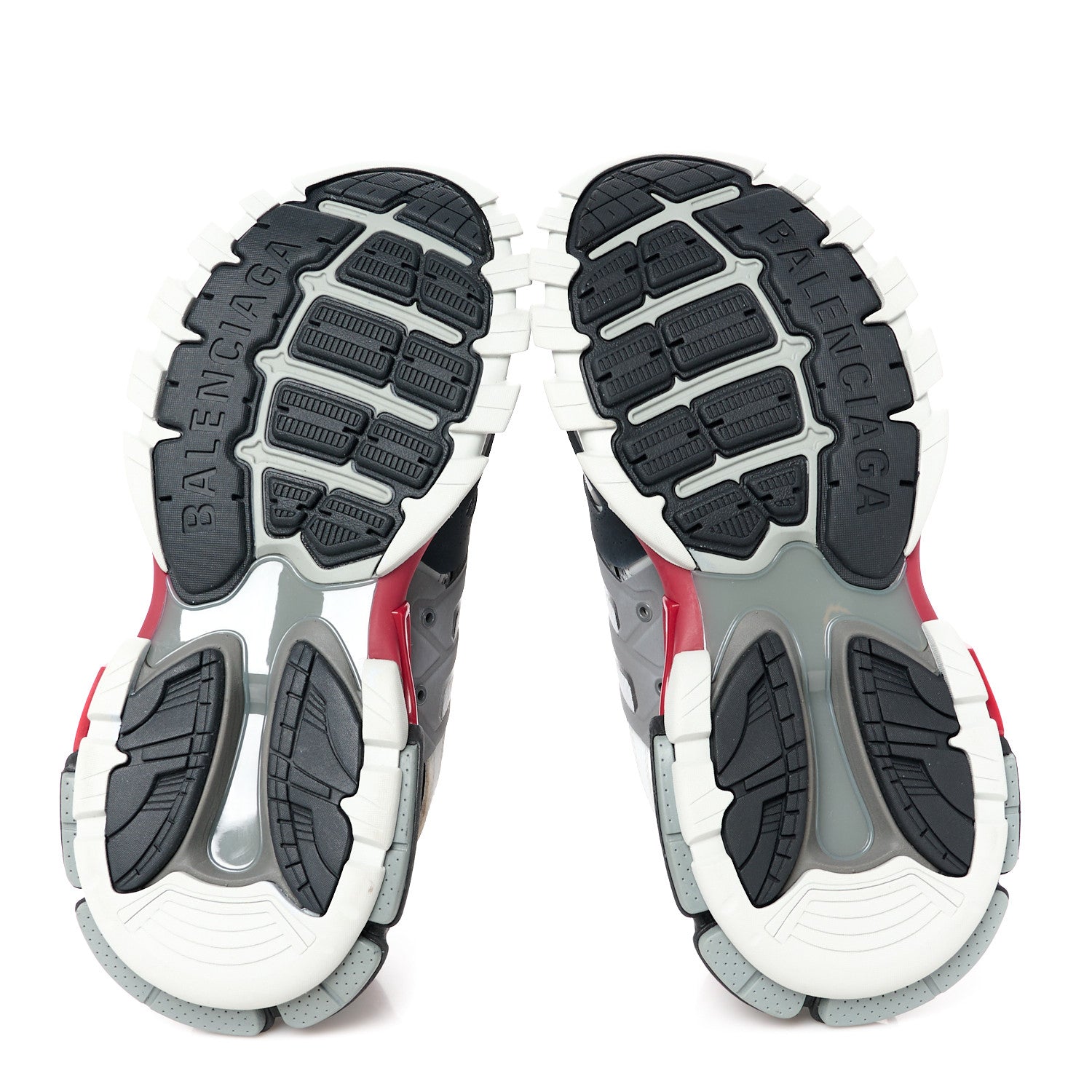 Balenciaga Rubber Mesh Bi-Color Mens Track.2 Open Sneakers 41 Red Gray 5 of 9
