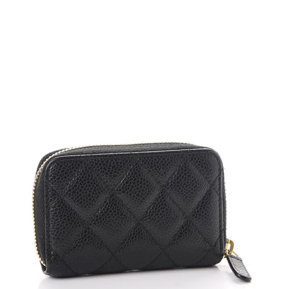 Chanel Caviar Quilted Zip Coin Purse Black 3 of 9