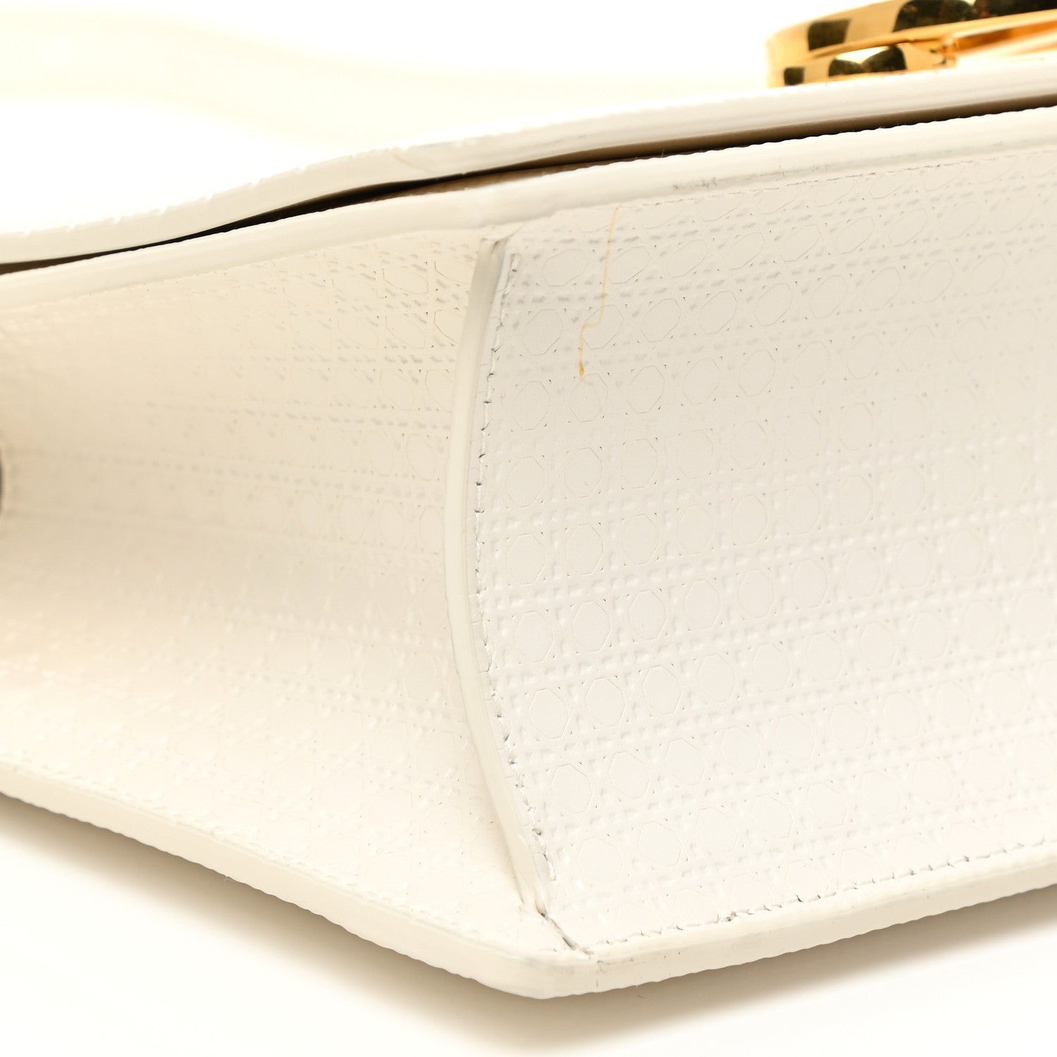 Christian Dior Patent Micro-Cannage 30 Montaigne Chain Flap Bag White 9 of 11