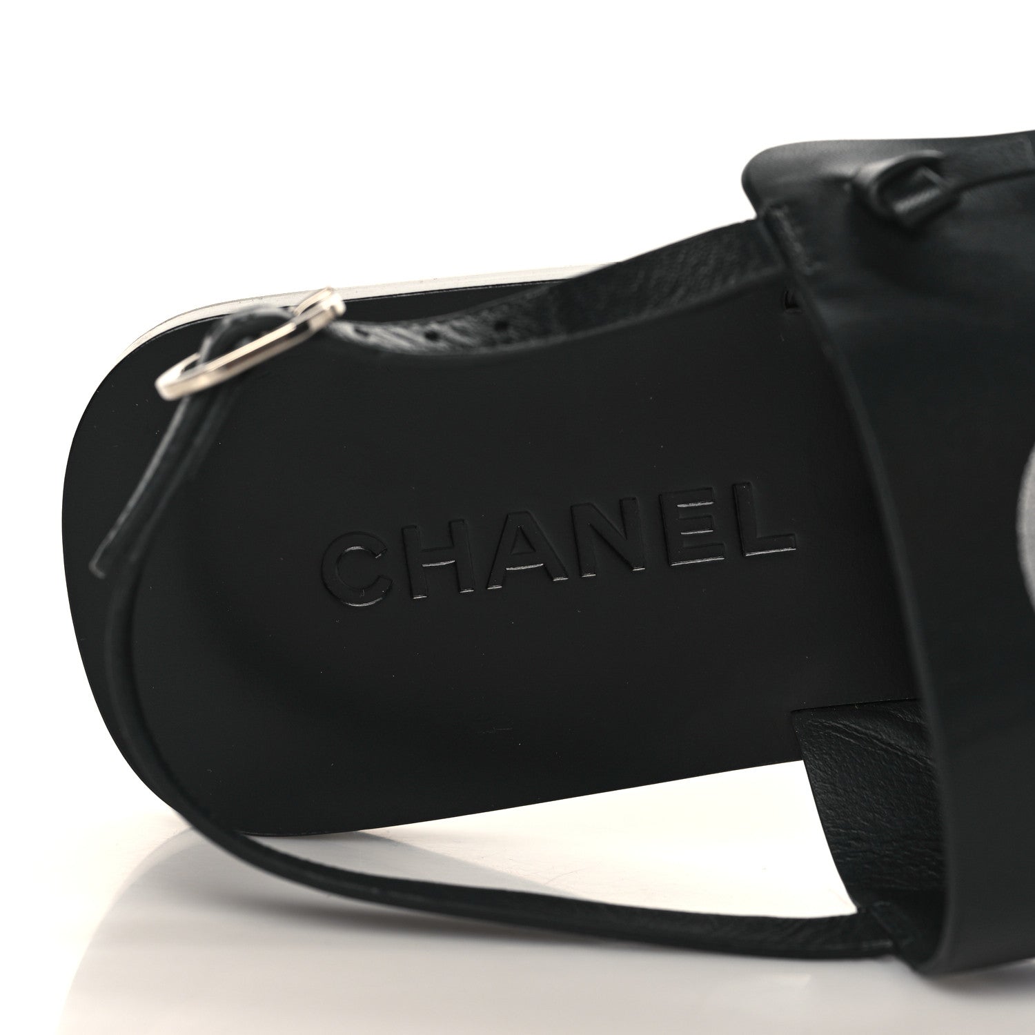 Chanel Goatskin CC Sandals 36 Black 8 of 8