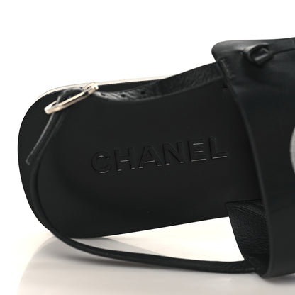 Chanel Goatskin CC Sandals 36 Black 8 of 8