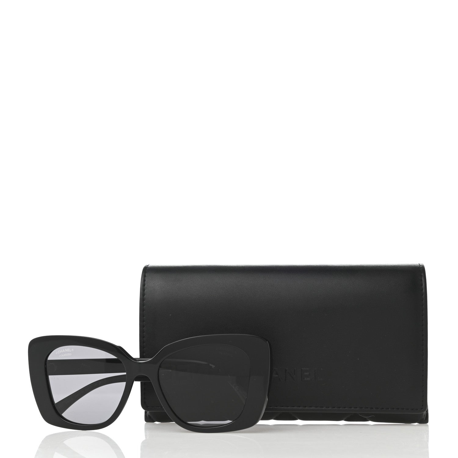 Chanel Acetate Strass Polarized Square Sunglasses 5422-B Black 8 of 8