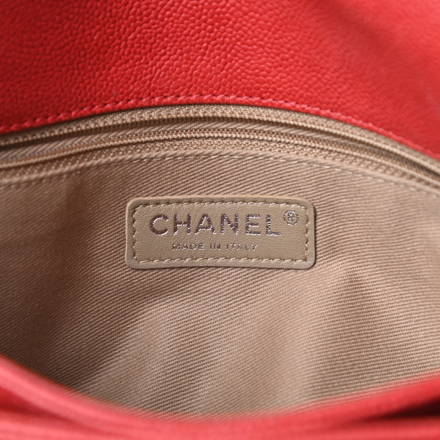 Caviar Quilted Medium Simply CC Flap Red