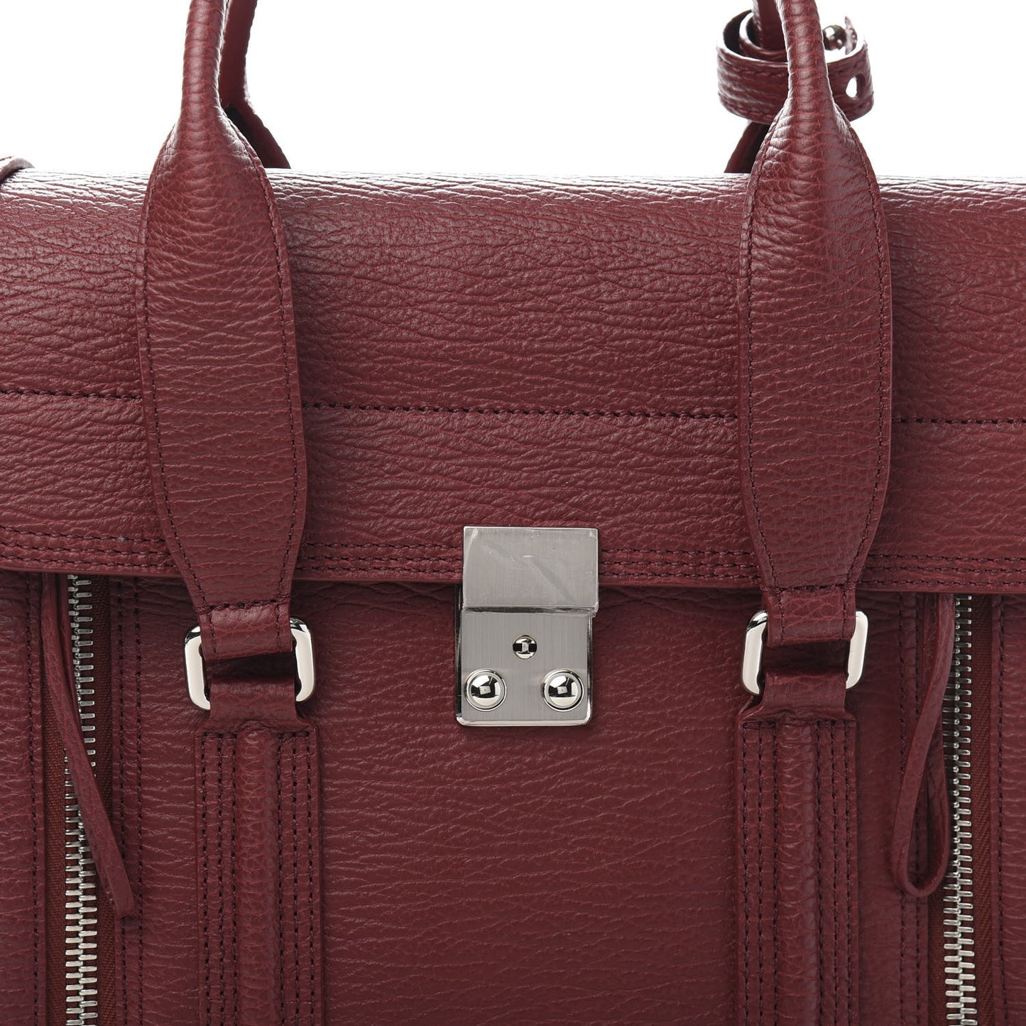 3.1 Textured Calfskin Medium Pashli Satchel Oxblood