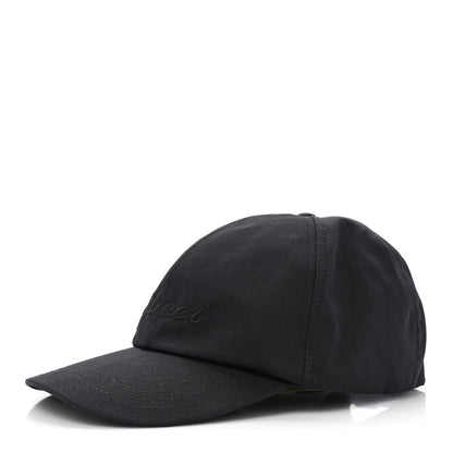 Gucci Canvas Embroidered Logo Baseball Hat XXL Black 1 of 9