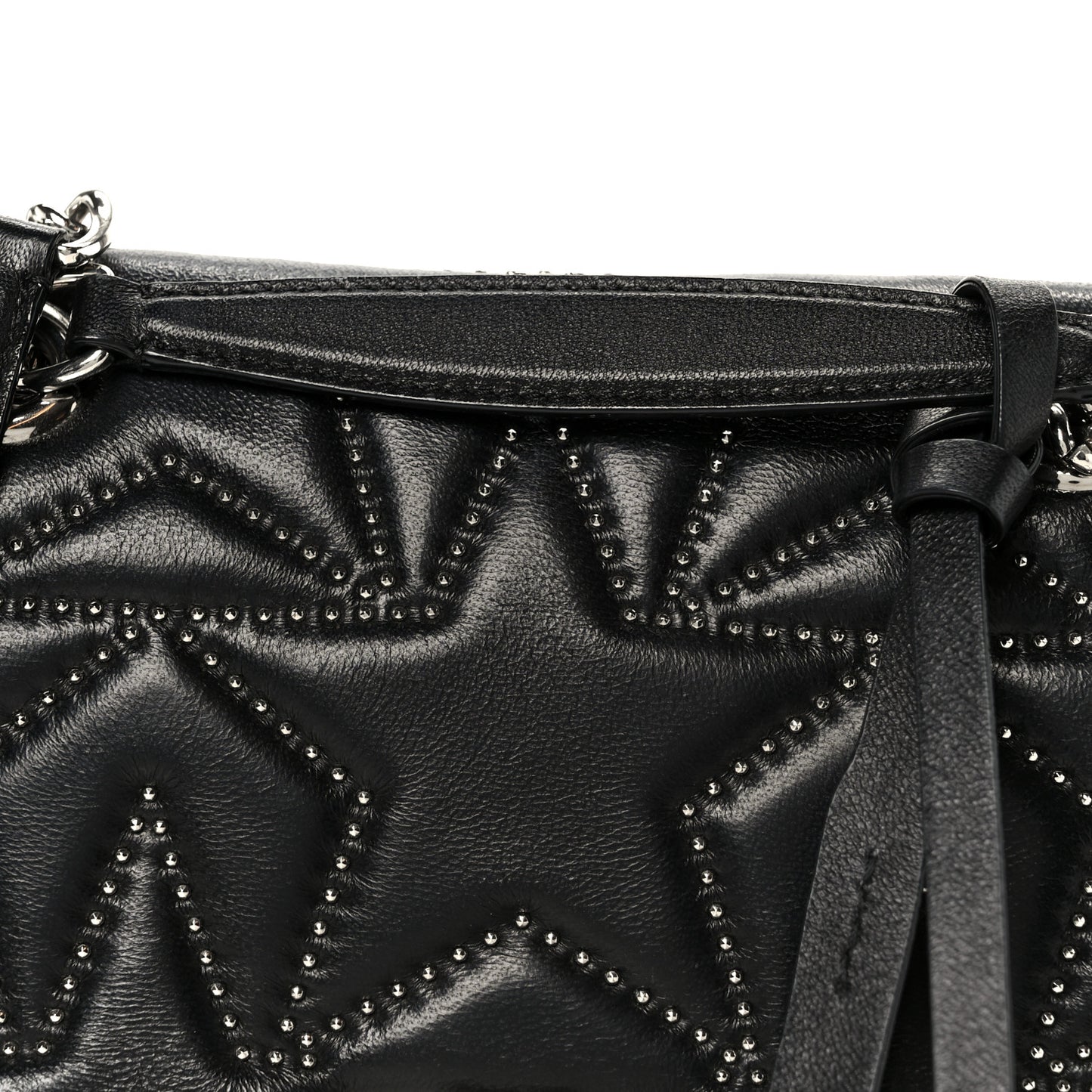 Nappa Star Quilted Studded Small Helia Shoulder Bag Black
