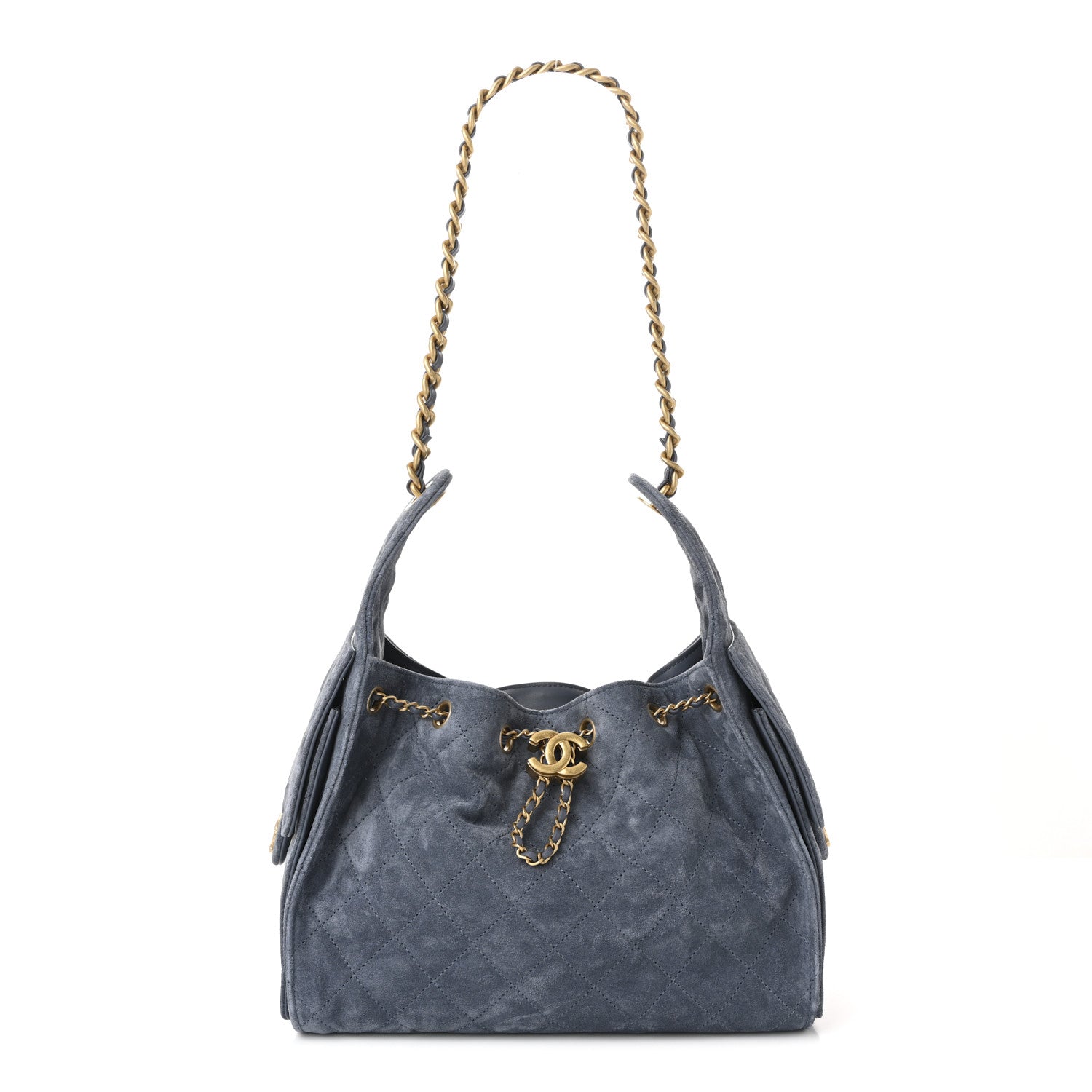 Chanel Suede Quilted Small Chanel 25 Handbag Blue 1 of 11