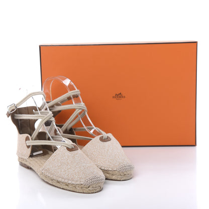 Hermes Cotton Ole Drill Espadrille 35 Brume 9 of 9
