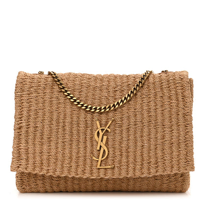 Saint Laurent Raffia Medium Monogram Kate Satchel Natural 1 of 10