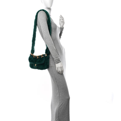 Chanel Shearling Lambskin Quilted Flap Green 2 of 11