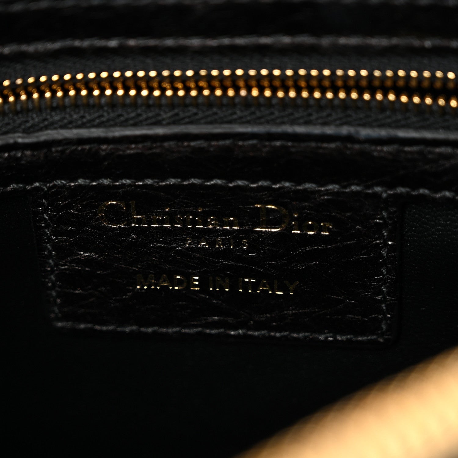 Christian Dior Crinkled Calfskin Macrocannage Groove 20 Bag Black
