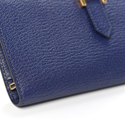 Hermes Chevre Mysore Bearn Gusset Wallet Bleu Encre 8 of 10