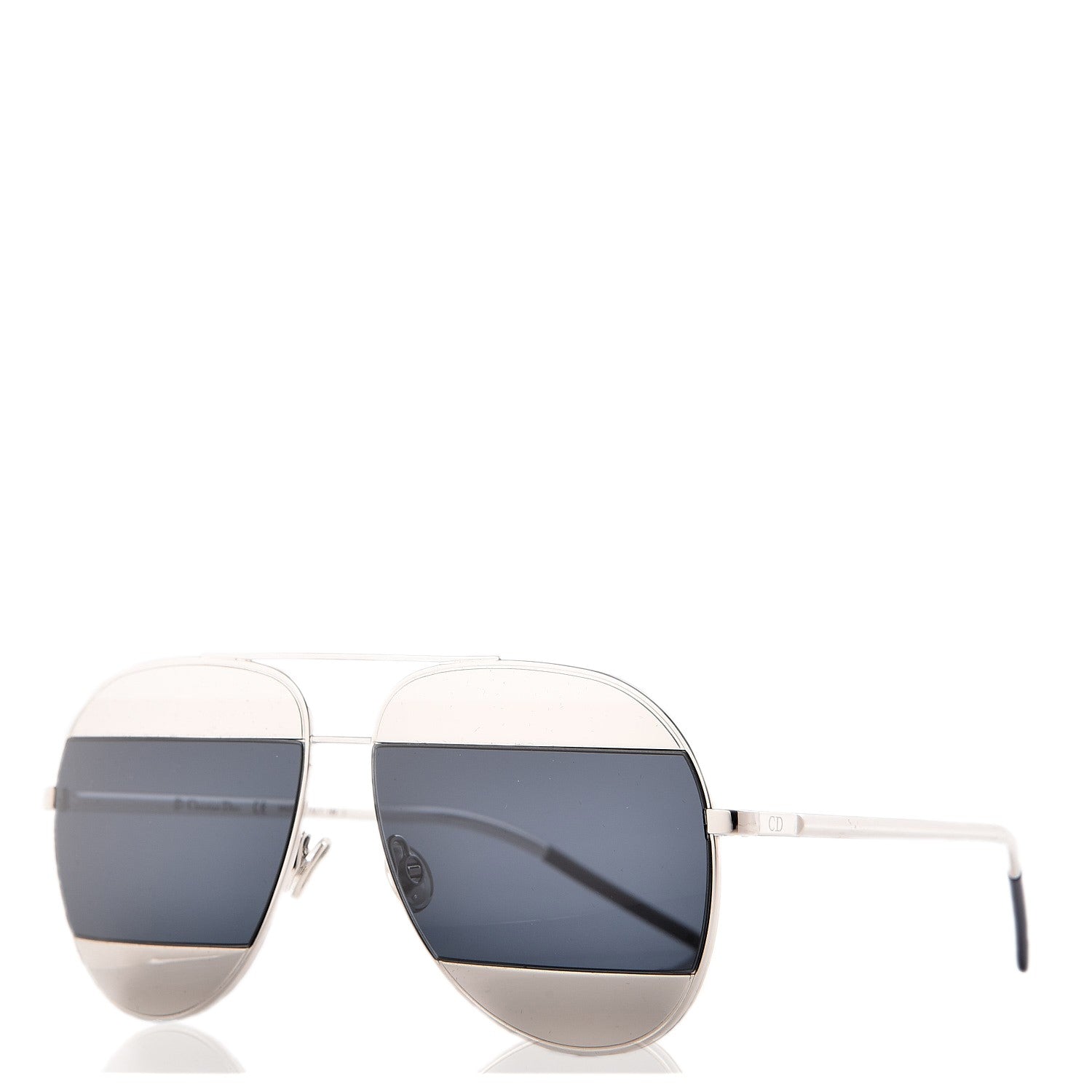Christian Dior Split 1 Aviator Sunglasses Silver 1 of 7