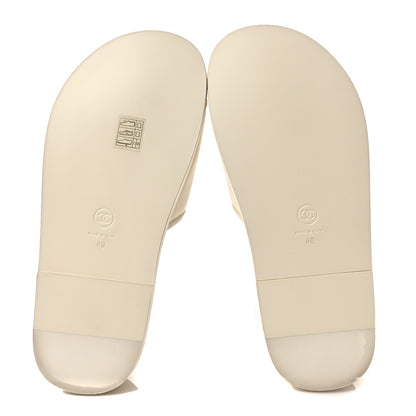 Chanel Lambskin Cha-Nel Mule Sandals 40 Ivory Multicolor 5 of 8