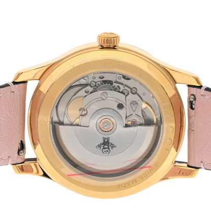 Gucci Stainless Steel Ostrich Mother of Pearl 38mm G-Timeless Cat Automatic Watch 4 of 5