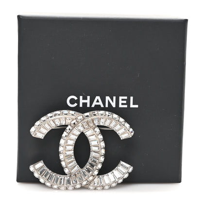Chanel Baguette Crystal CC Brooch Silver 4 of 4