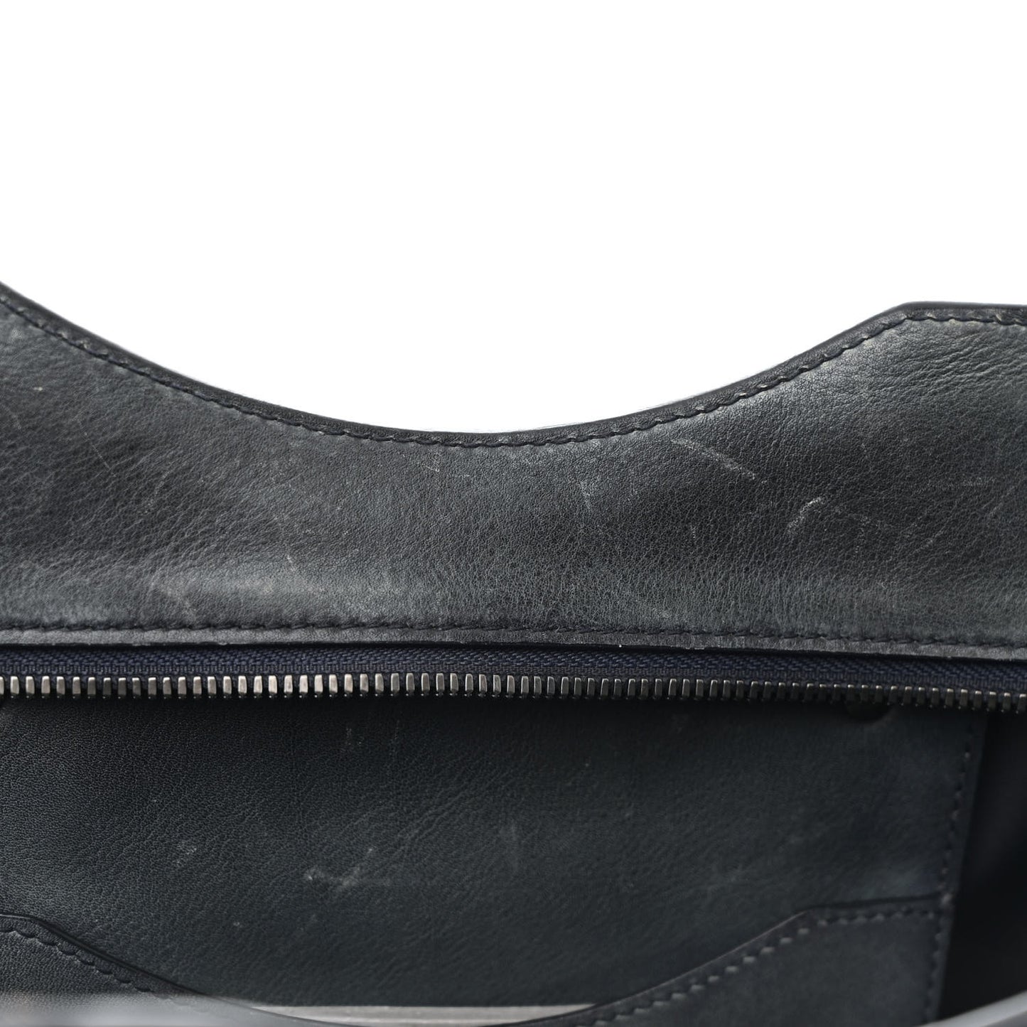 Used Calfskin Silver Hardware Neo Classic City Navy