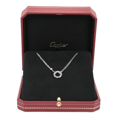 Cartier 18K White Gold 2 Diamond LOVE Necklace 7 of 7