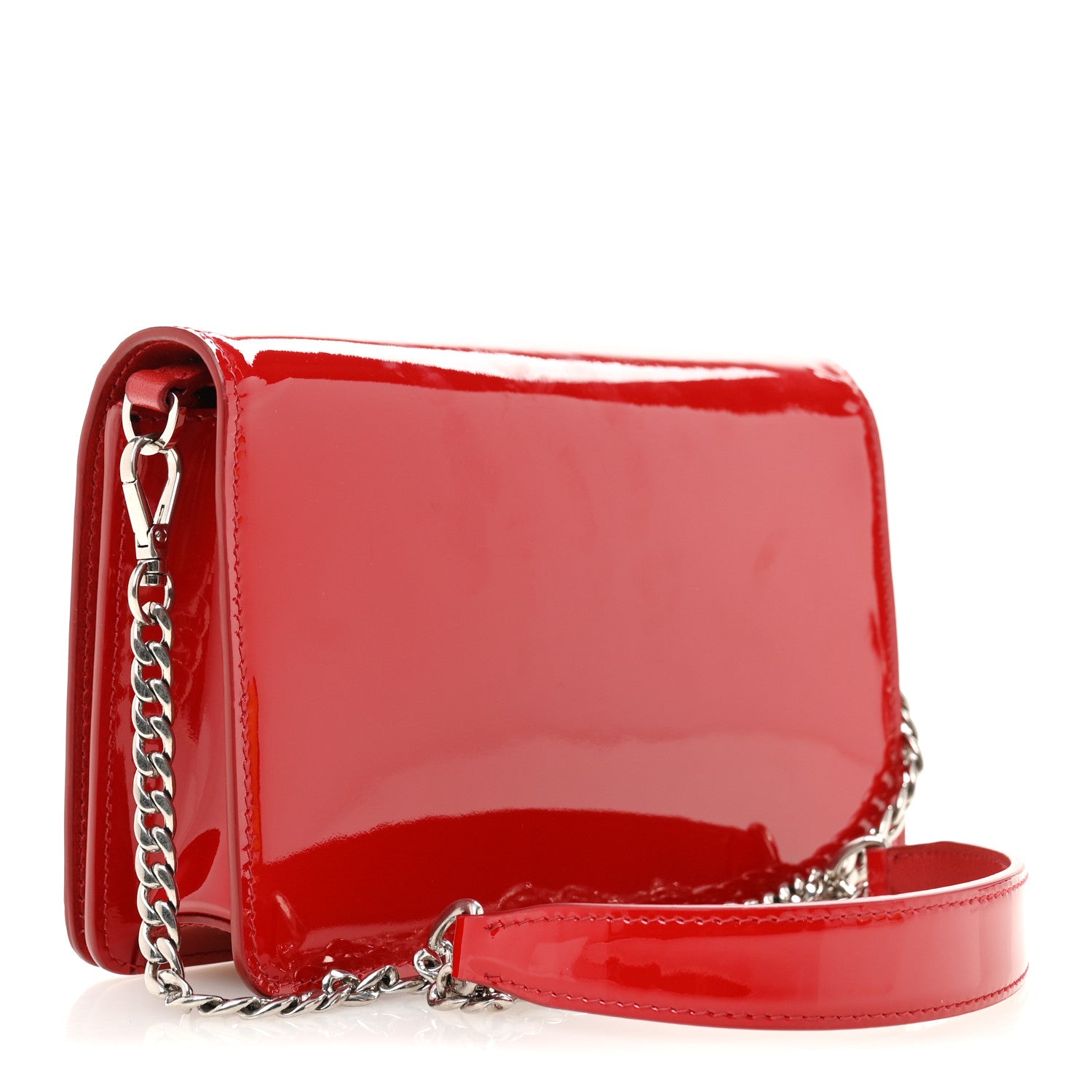 Miu Miu Vernice Crystal Wallet On Chain Rosso 3 of 10
