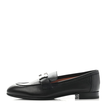 Hermes Goatskin Paris Loafers 36.5 Black 1 of 11