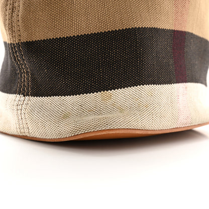 Burberry Canvas Mega Check Mini Ashby Hobo Saddle Brown 11 of 12