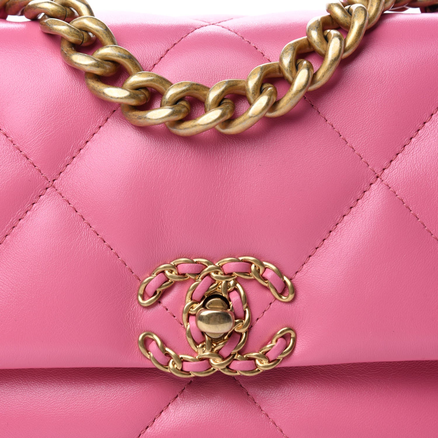Chanel Lambskin Quilted Medium Chanel 19 Flap Pink 19 of 19