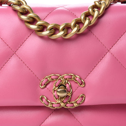 Chanel Lambskin Quilted Medium Chanel 19 Flap Pink 19 of 19