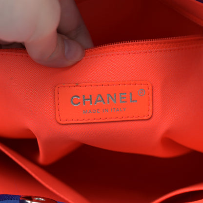 Chanel Mixed Fibers Mini Deauville Tote Blue Orange 6 of 13